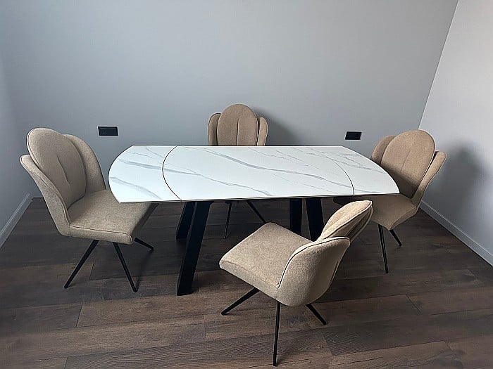 Set masa dining Extensia si 4 scaune rotative Aruna [2]