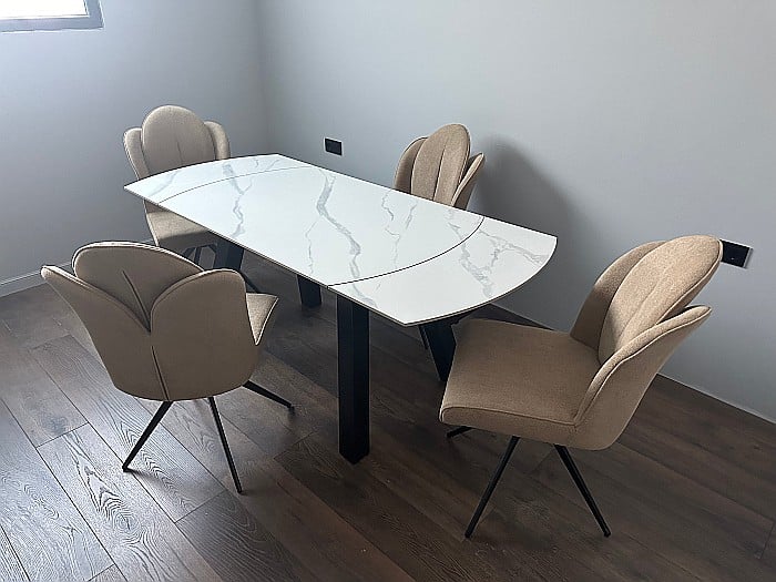 Set masa dining Extensia si 4 scaune rotative Aruna [5]
