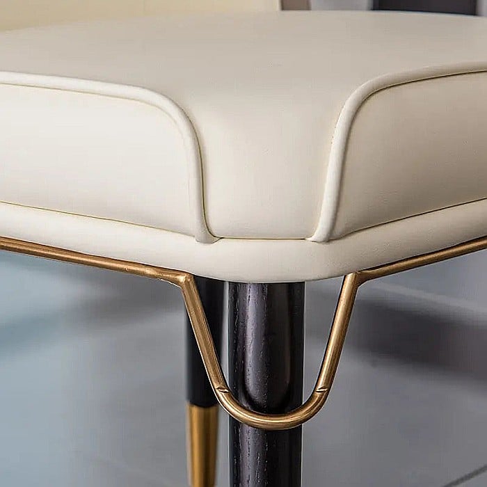 Scaun dining din piele cu picioare din lemn și inox Ellis - C22-01 [4]