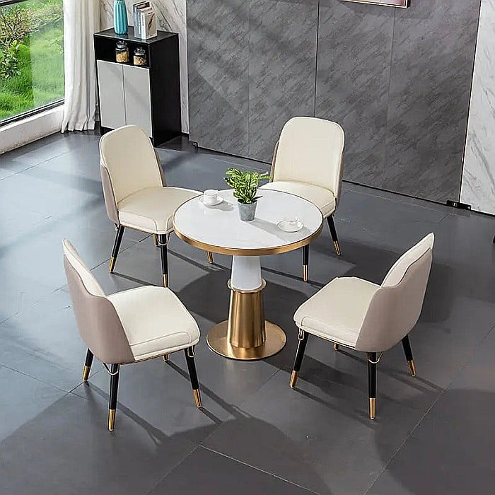 Scaun dining din piele cu picioare din lemn și inox Ellis - C22-01 [5]