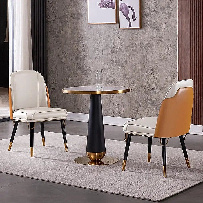 Scaun dining din piele cu picioare din lemn și inox Ellis - C22-01 [6]