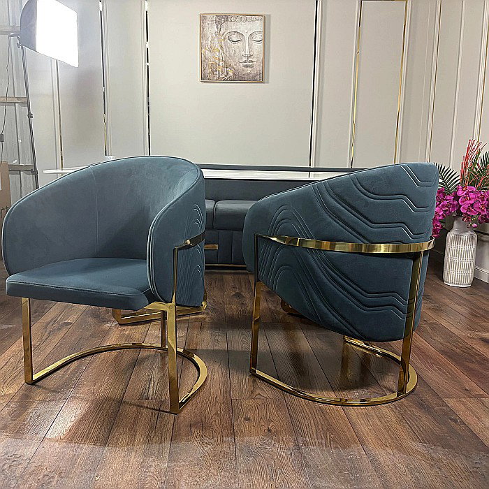 Scaun dining din stofă și picioare din inox Rivoli - C2329 [10]