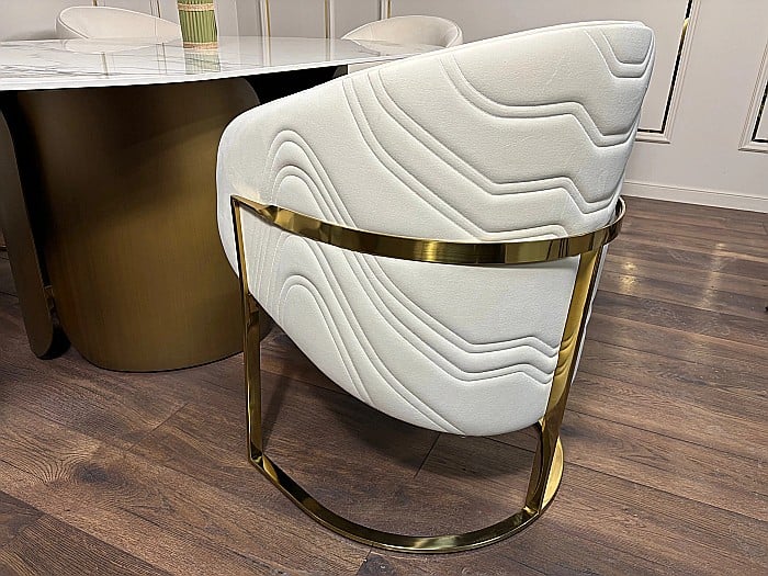 Scaun dining din stofă și picioare din inox Rivoli - C2329 [9]