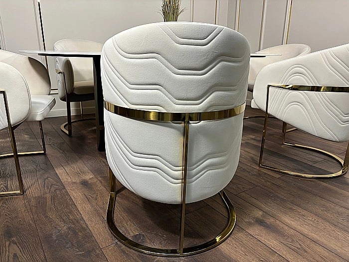 Scaun dining din stofă și picioare din inox Rivoli - C2329 [7]