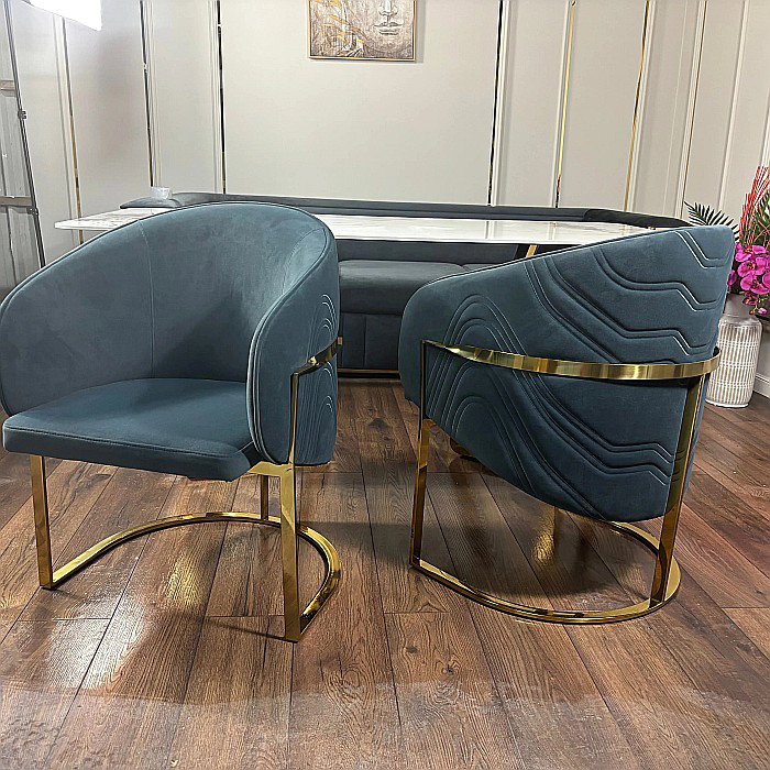 Scaun dining din stofă și picioare din inox Rivoli - C2329 [13]