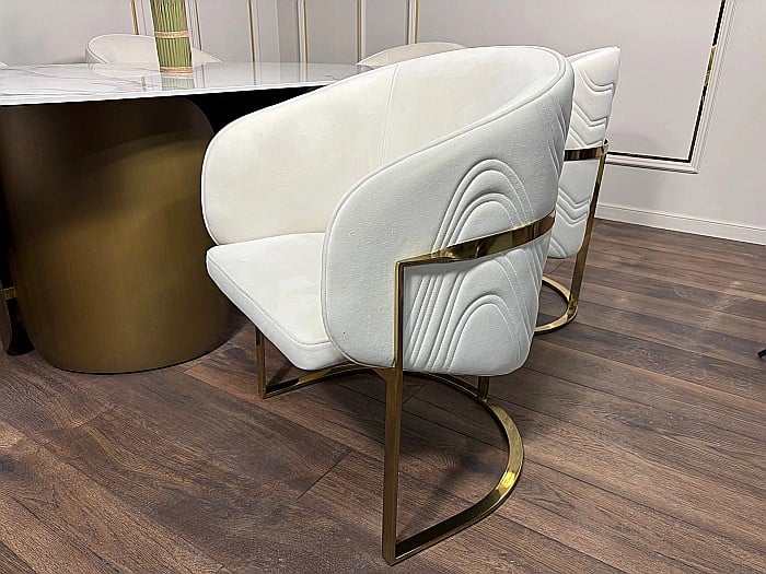 Scaun dining din stofă și picioare din inox Rivoli - C2329 [5]