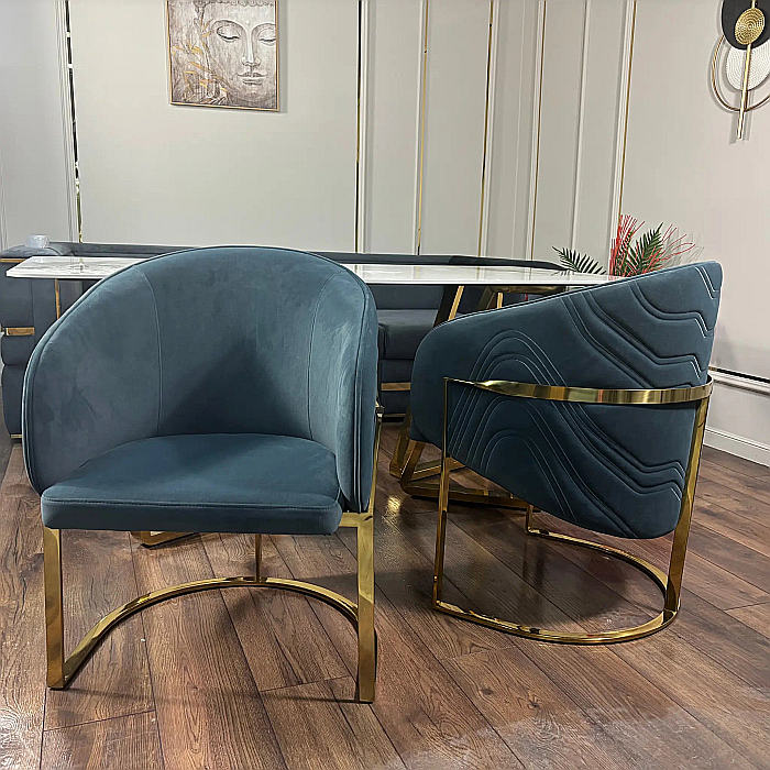 Scaun dining din stofă și picioare din inox Rivoli - C2329 [2]