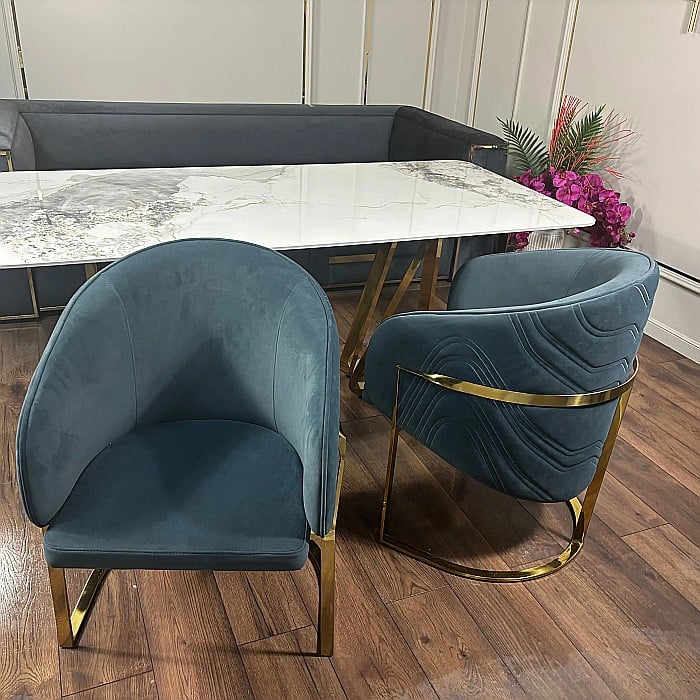 Scaun dining din stofă și picioare din inox Rivoli - C2329 [6]