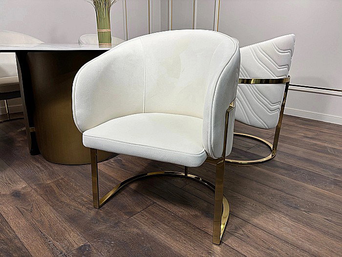 Scaun dining din stofă și picioare din inox Rivoli - C2329 [3]