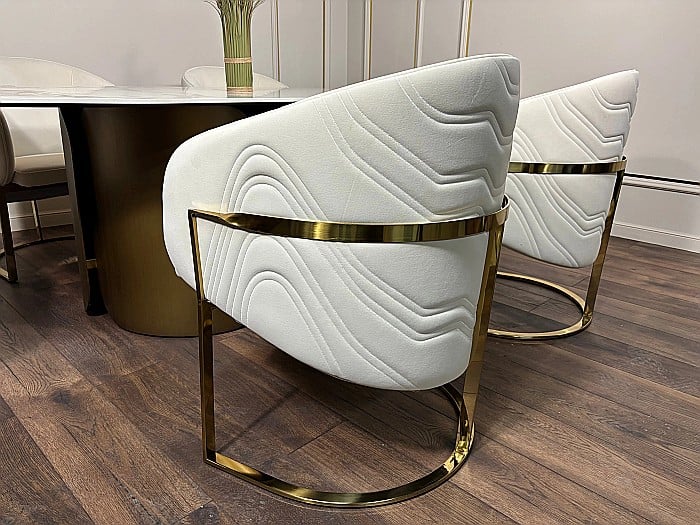 Scaun dining din stofă și picioare din inox Rivoli - C2329 [4]