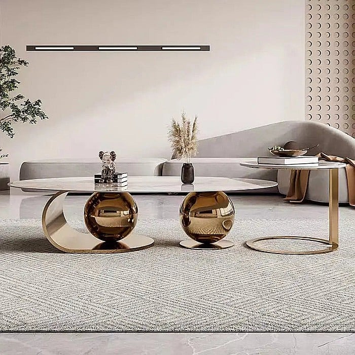 Set măsuțe cafea cu blat din compozit și picioare din inox Nova - CT2318 [2]