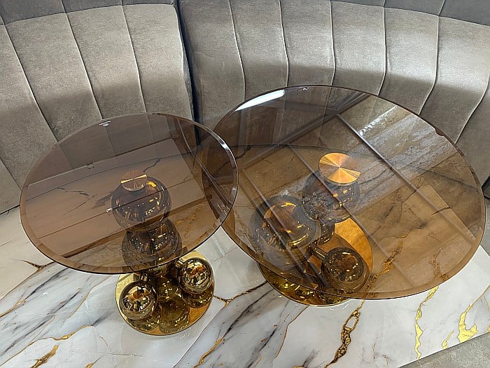 Set măsuțe cafea cu blat din sticlă securizata și picioare din inox Selene - CT2306 [5]