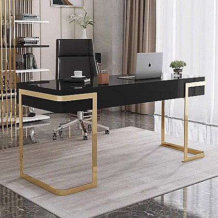 Mobilier Premium - Birou din MDF lucios și picioare din inox Auriel - SZ15