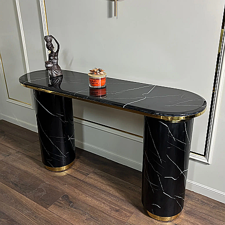 Mobilier Premium - Consolă mobilier cu blat din compozit și picioare din inox Marble Glow - CST2240B