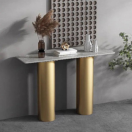 Mobilier Premium - Consolă mobilier cu blat compozit și picioare inox Pillar - CST2204