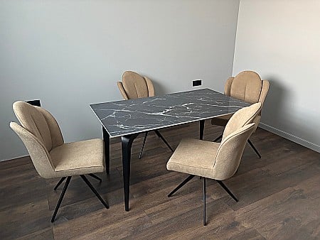 OUTLET Mobilier - Set masa dining Compact si 4 scaune rotative Aruna