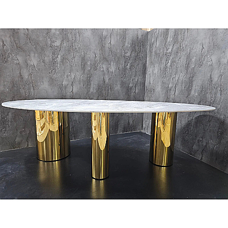 Mobilier Premium - Masă dining cu blat din compozit și picioare din inox Regal - DT2150