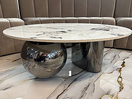 Mobilier Premium - Măsuță cafea cu blat din compozit și picioare din inox Amaris - CT2209