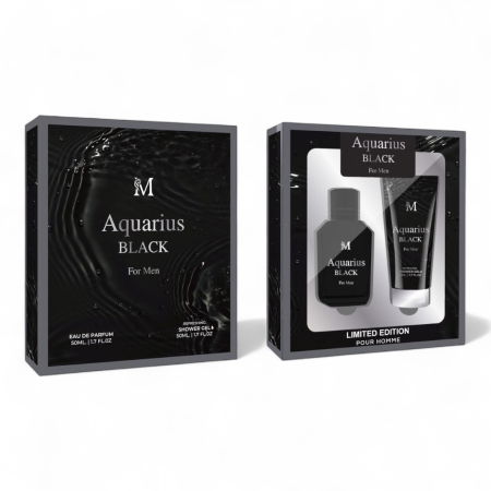 Seturi si Pachete - Set Cadou barbati: Aquarius Black For Men – Apa de Parfum 50ml + Gel de dus 50ml
