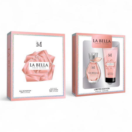 Seturi si Pachete - Set Cadou dama: La Bella Pour Femme – Apa de Parfum 50ml + Lotiune de corp 50ml