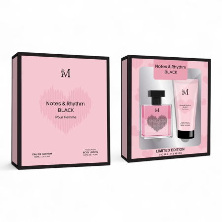 Seturi si Pachete - Set Cadou dama: Notes & Rhythm Black Pour Femme – 50ml Apa de Parfum + 50ml Lotiune Corp