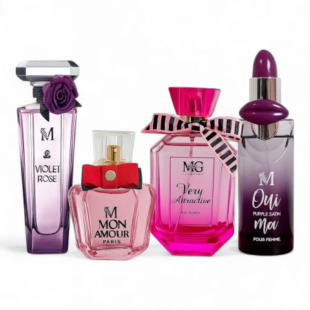 Seturi si Pachete - Set 4 Parfumuri De Dama - Violet Rose + Mon Amour + Attractive + Oui Moi