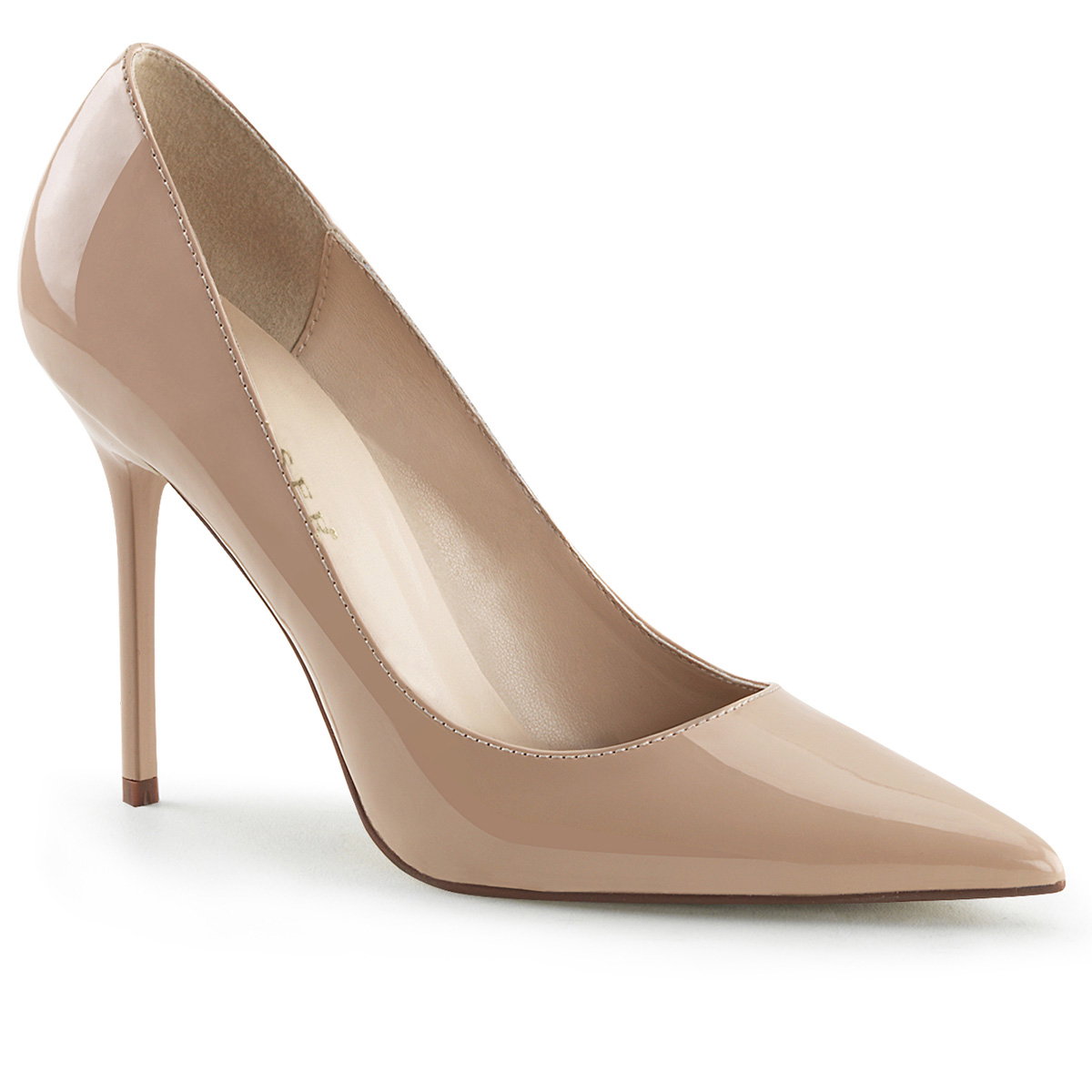 Pantofi stiletto nude Pleaser Classique 20 disponibili în mărimi mari