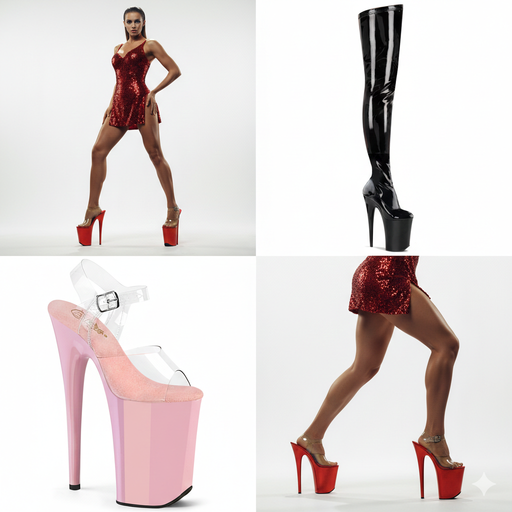 Sandale Pleaser cu platforma inalta pentru videochat adult