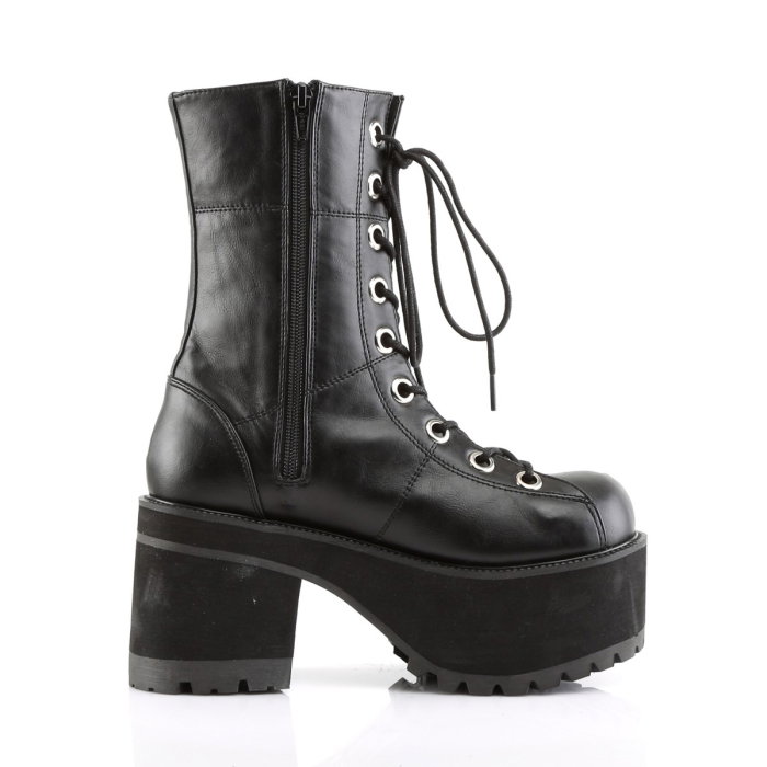 Bocanci gothic DemoniaCult Ranger 301 negri cu platformă înaltă și toc gros [5]