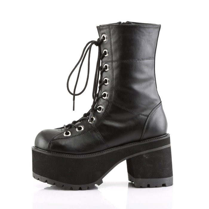 Bocanci gothic DemoniaCult Ranger 301 negri cu platformă înaltă și toc gros [3]