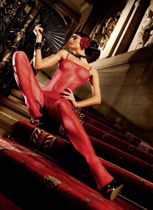 Bodystocking dantela rosu [1]