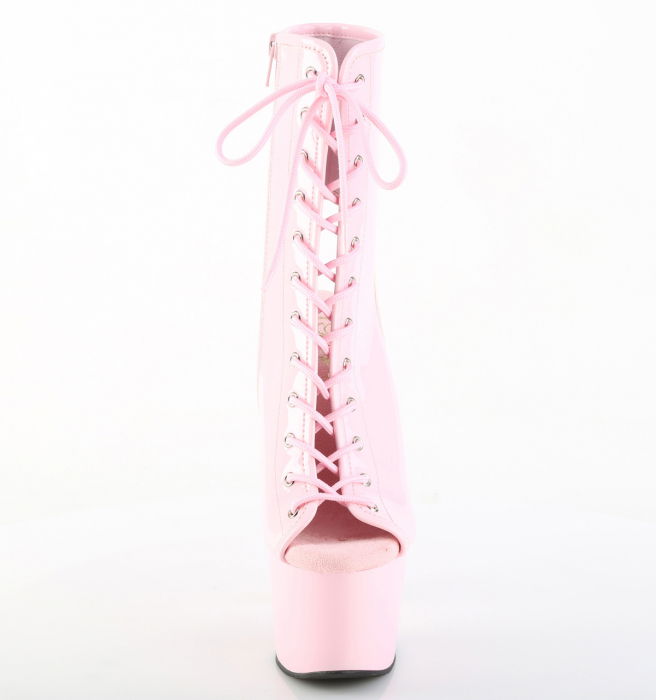 Botine de dama, cu toc inalt, roz [3]