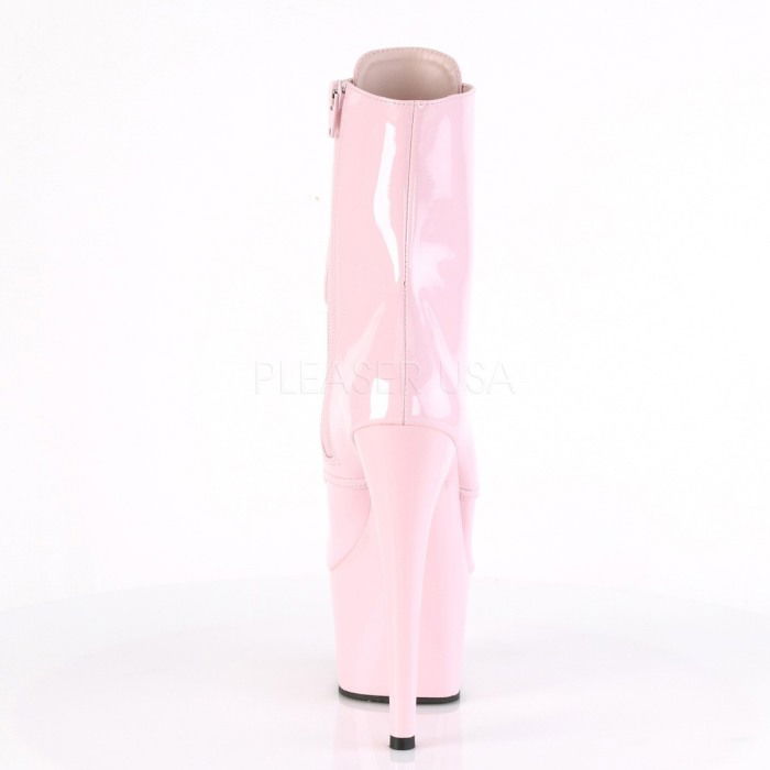 Botine roz cu toc inalt si platforma marimi mari, brand Pleaser USA [4]