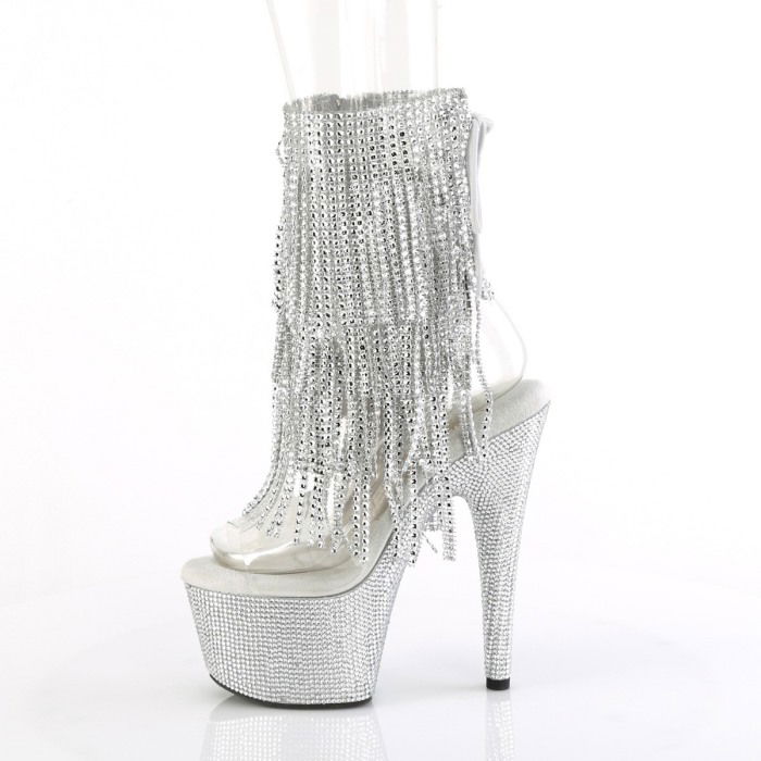 Botine cu platfoma si pietricele argintii [3]