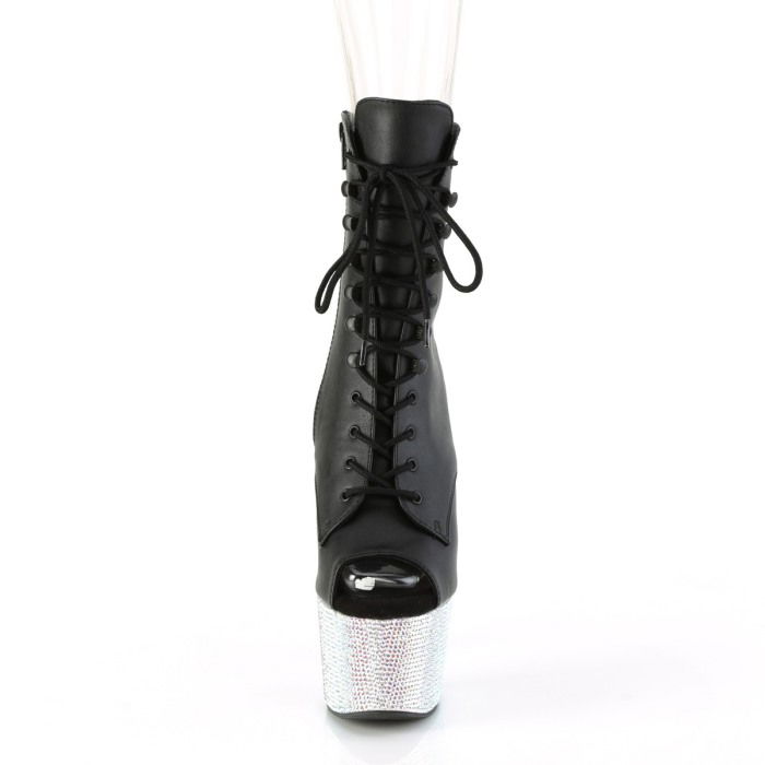 Botine cu toc si platfforma, cu pietricele pentru streaptiese [2]