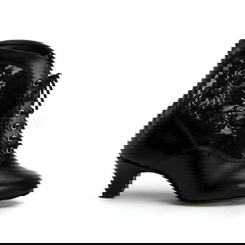 Botine cu toc mic, cu dantela neagra, comode, Pleaser USA, dame 05 [1]