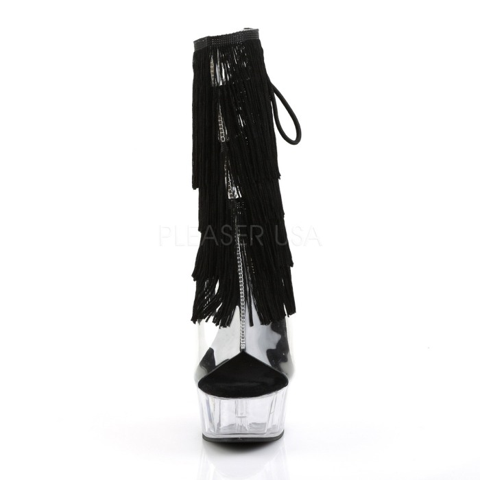 Botine cu franduri, platforma transparenta, toc 15 cm, DELIGHT 1017 TF [2]