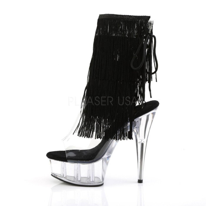 Botine cu franduri, platforma transparenta, toc 15 cm, DELIGHT 1017 TF [3]
