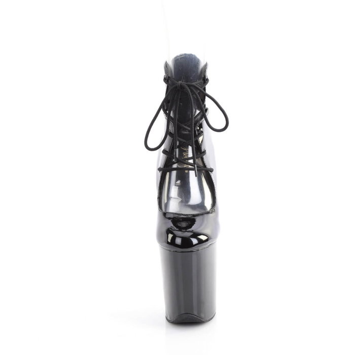 Botine pole dance negru lac Pleaser FLAMINGO 800 22 cu toc de 20 cm [4]
