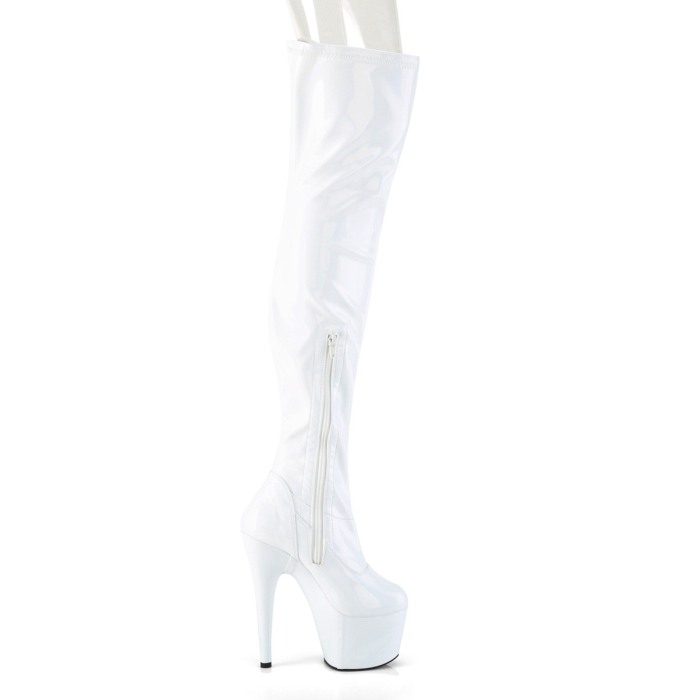 Cizme albe peste genunchi, cu toc subtire [5]