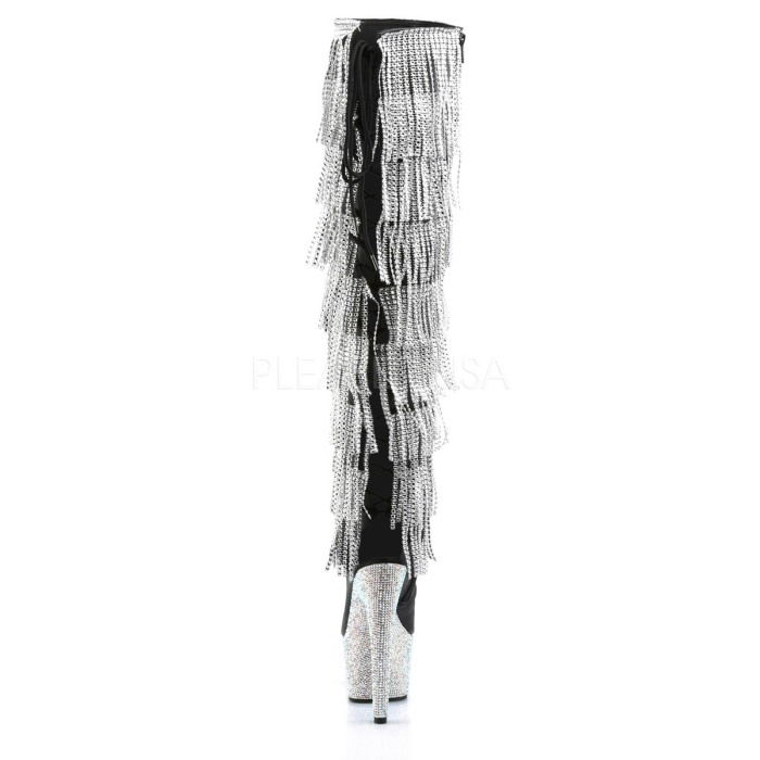 Cizme peste genunchi, argintii, pentru streaptiese [4]