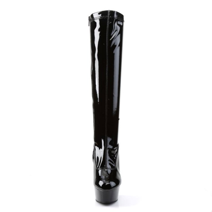 cizme cu platforma peste genunchi negre lucioase delight 2000 [4]