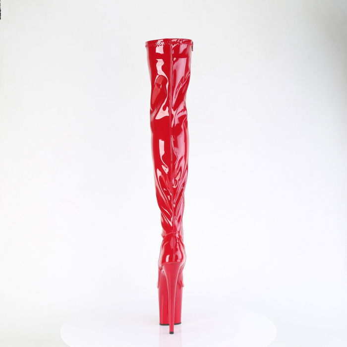 Cizme rosii peste genunchi cu toc inalt 20 cm pole dance [5]