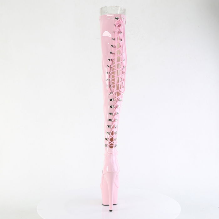 Cizme lungi peste genunchi, roz, comode pentru pole dance [5]