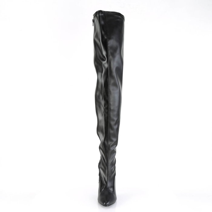 Cizme peste genunchi Pleaser SEDUCE 3000 negre mat cu toc stiletto [5]
