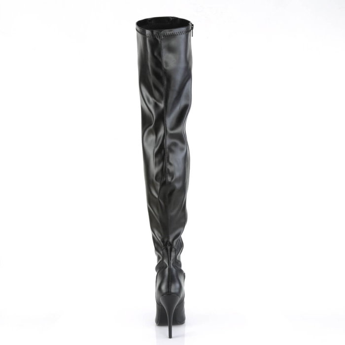 Cizme peste genunchi Pleaser SEDUCE 3000 negre mat cu toc stiletto [4]