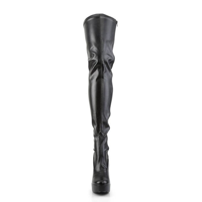 Cizme peste genunchi Pleaser ELECTRA 3000Z negru mat cu toc gros [5]
