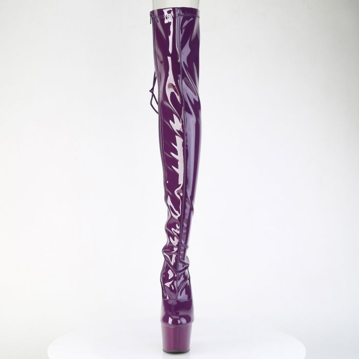 Cizme peste genunchi mov, cu platforma si toc inalt [2]