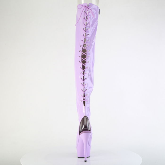 Cizme inalte, peste genunchi, mov, cu platforma, marimi mari [4]
