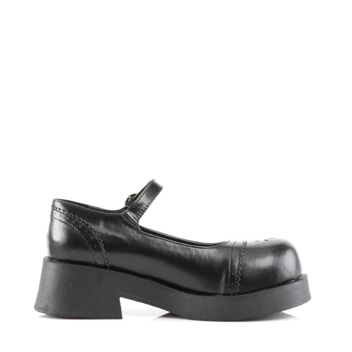 Pantofi Mary Jane Gothic Demonia CRUX 07 negri cu baretă reglabilă și toc gros [3]